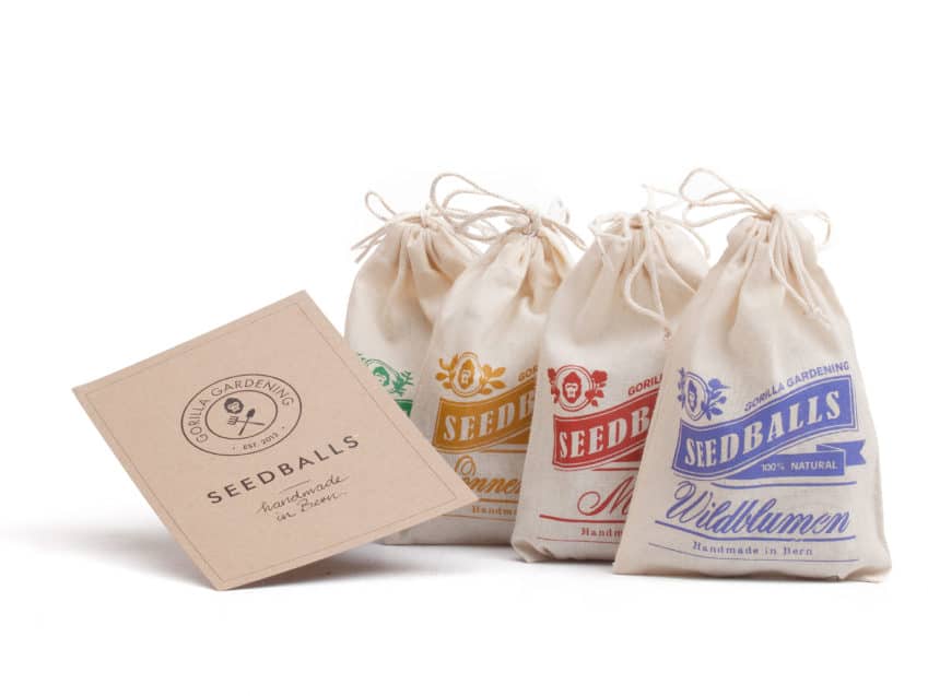 Schweizer Geschenke Schweizer Produkte Urban Gardening GorillaGardening Bern Seedballs Multipack Set Wildblumen Kräuter Sonnenblumen Mohn KURTS.ch