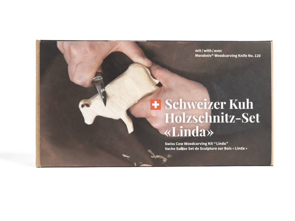 Schweizer Kuh schnitzen Holzschnitz-Set Linda KURTS.ch - Schweizer Geschenke 2