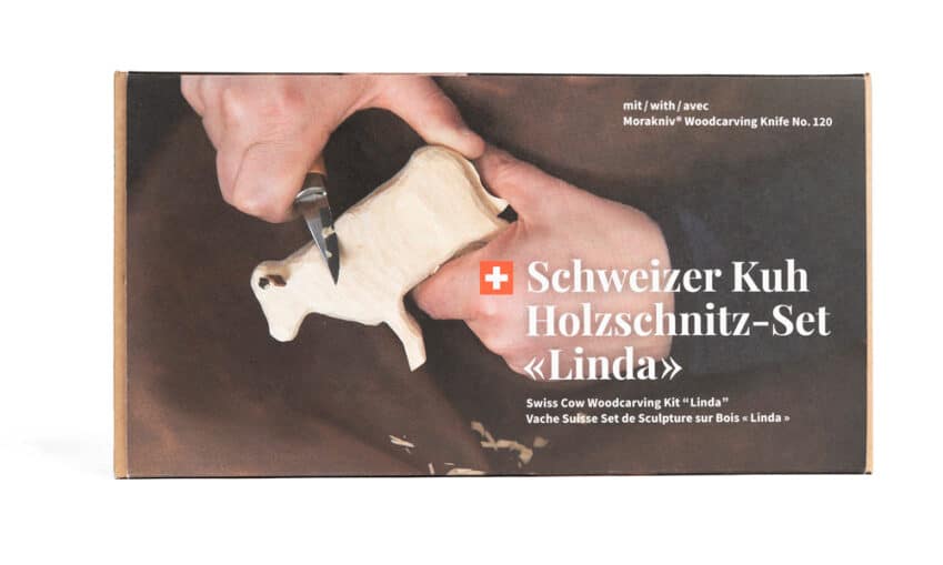 Schweizer Kuh schnitzen Holzschnitz-Set Linda KURTS.ch - Schweizer Geschenke 2