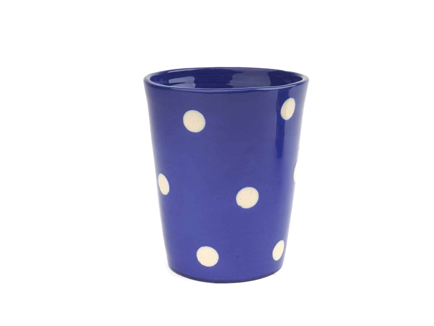 Becher Keramik 3.5dl Tupfen blau weiss swiss made