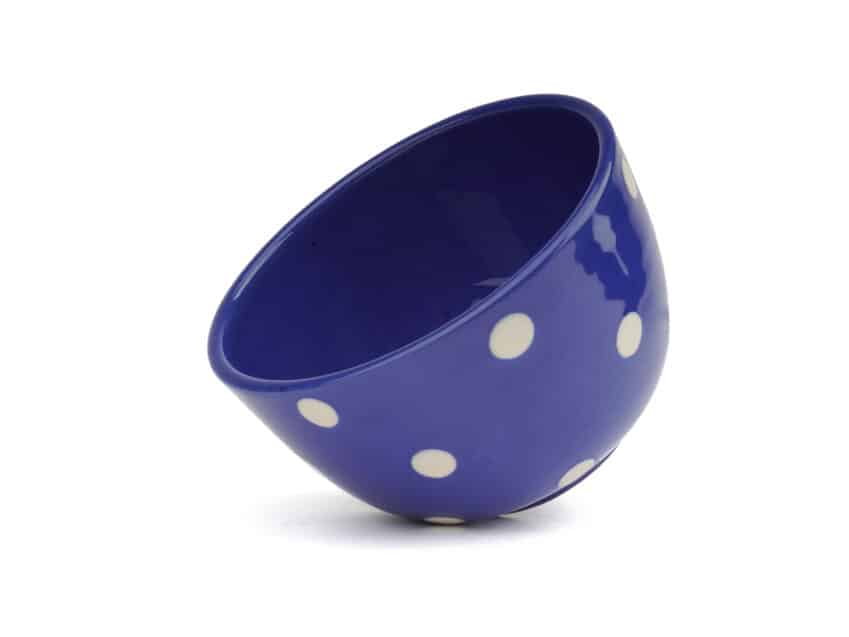 Muesli Schale Bowl Keramik Tupfen blau weiss swiss made