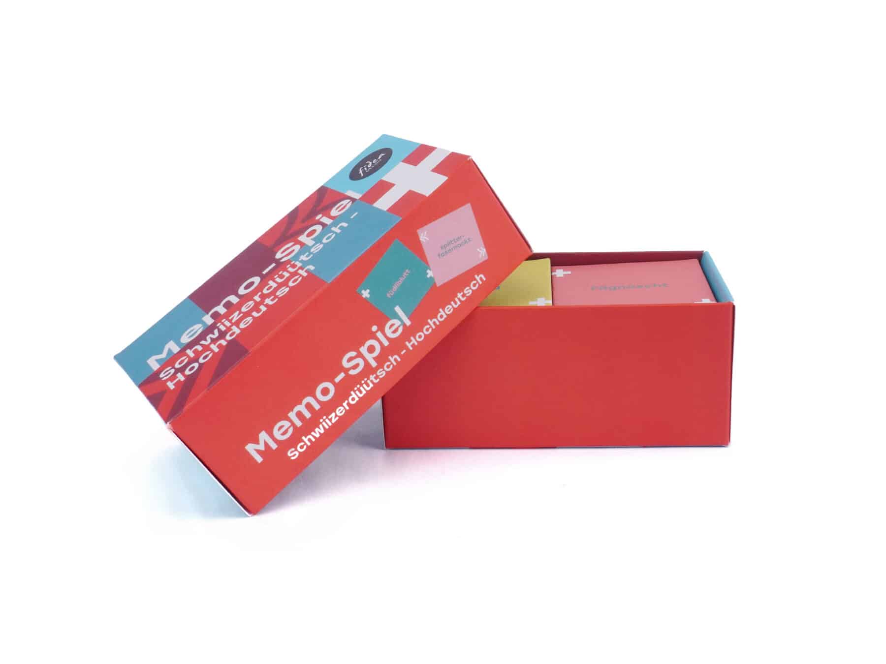 Schweizer Geschenke Schweizer Produkte Memospiel Memory Schwiizerduetsch Schweizerdeutsch - Hochdeutsch swissmade