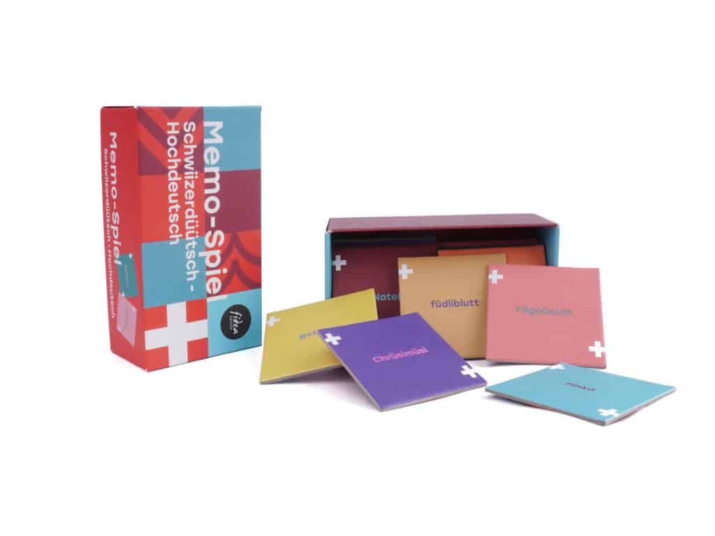 Memospiel Memory Schwiizerduetsch Schweizerdeutsch - Hochdeutsch swissmade