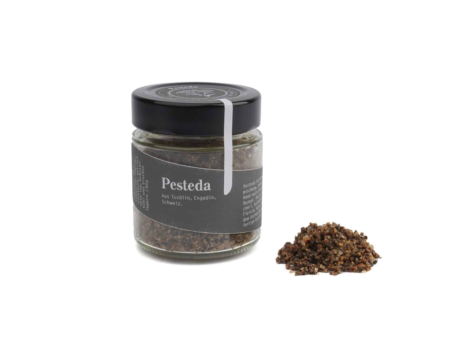 Schweizer Geschenke Schweizer Produkte Pesteda Schweizer Gewuerzmischung mit getrockneter iva aus Tschlin Engadin