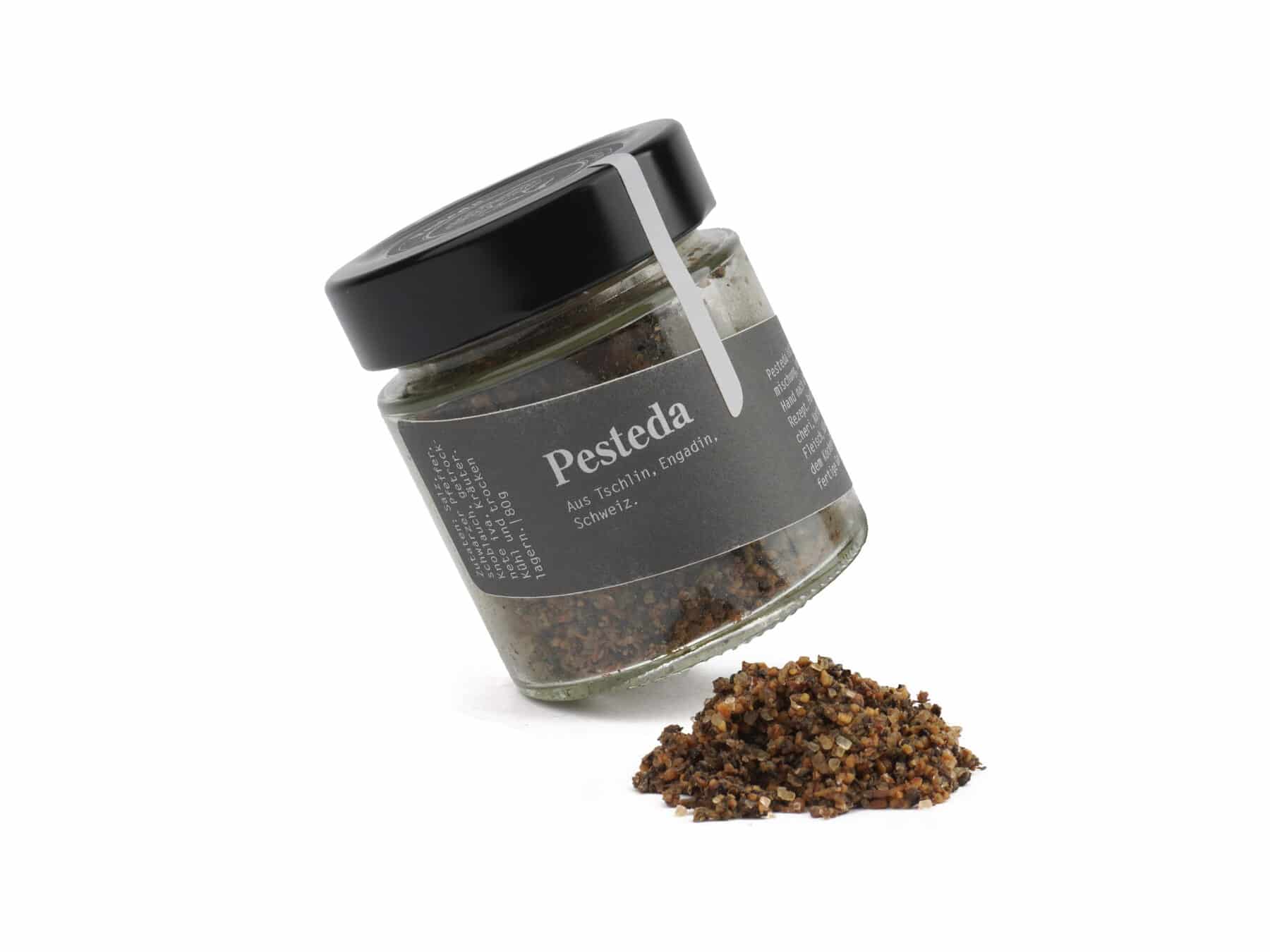 Schweizer Geschenke Schweizer Produkte Pesteda Schweizer Gewuerzmischung mit getrockneter iva aus Tschlin Engadin