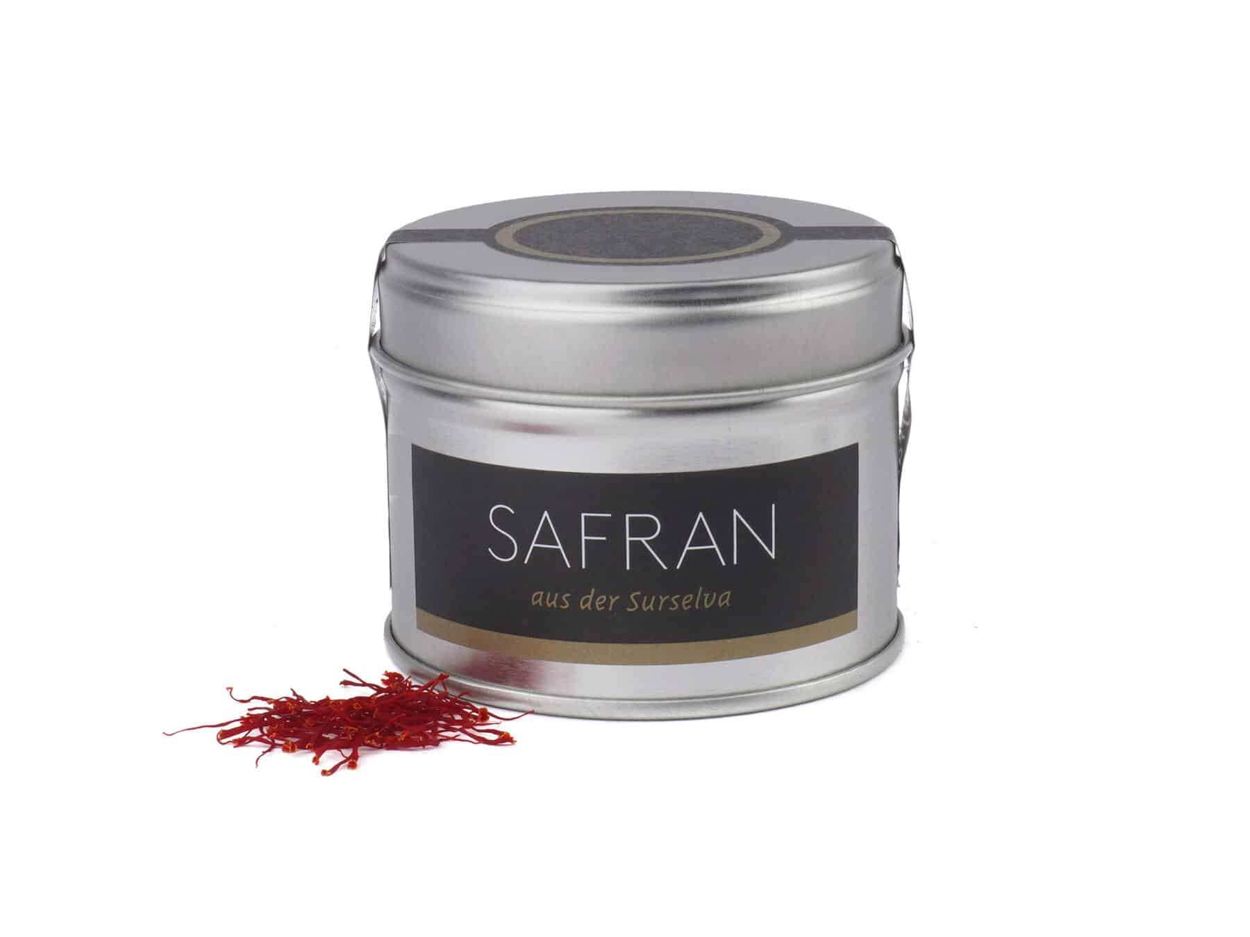 Schweizer Geschenke Schweizer Produkte Schweizer Safran aus der Surselva im Buendnerland Dose 0.5g